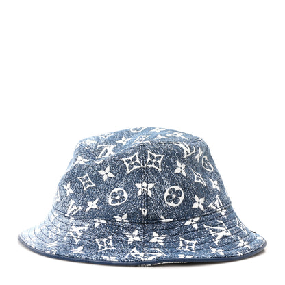 Louis Vuitton Monogram Denim Jacquard LV Remix Bucket Hat M Blue 4 of 9