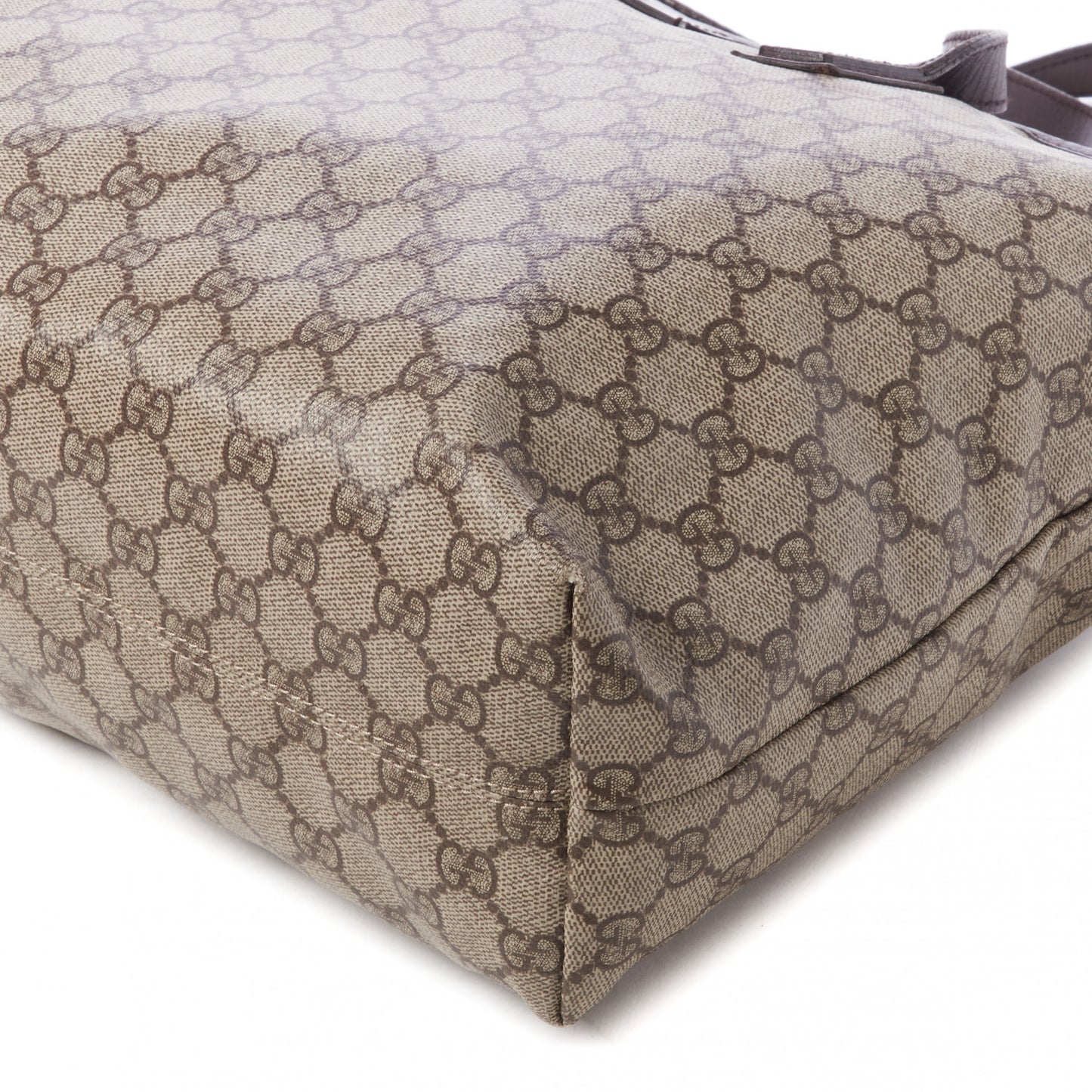 GG Supreme Monogram Medium Zippered Shopping Tote Dark Brown