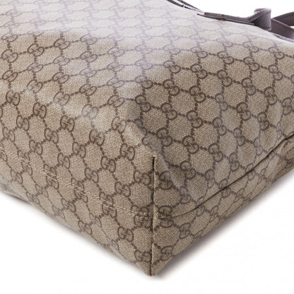 Gucci GG Supreme Monogram Medium Zippered Shopping Tote Dark Brown 5 of 10