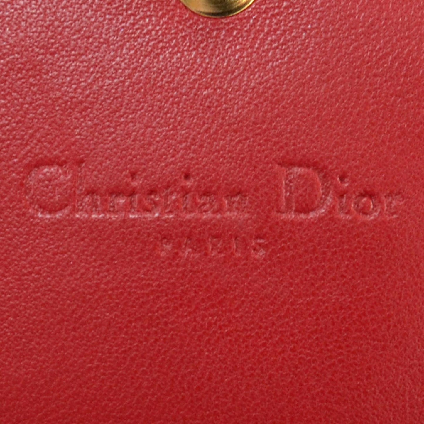 Lambskin Cannage Rendezvous Chain Wallet Red