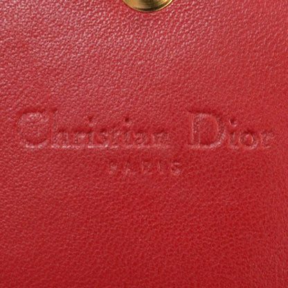 Christian Dior Lambskin Cannage Rendezvous Chain Wallet Red 6 of 7