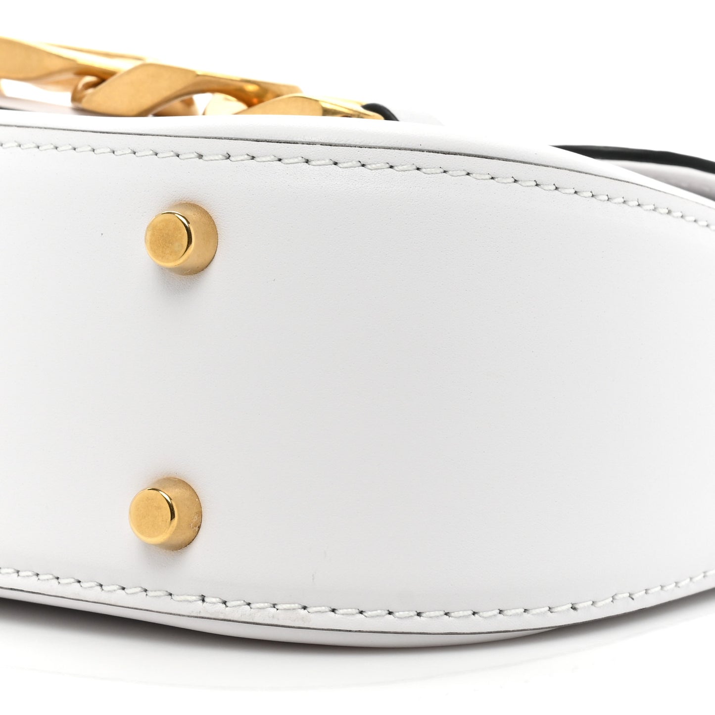 Calfskin Small Vlogo Chain Shoulder Bag Optic White