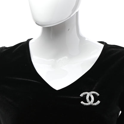 Chanel Baguette Crystal CC Brooch Silver 2 of 5
