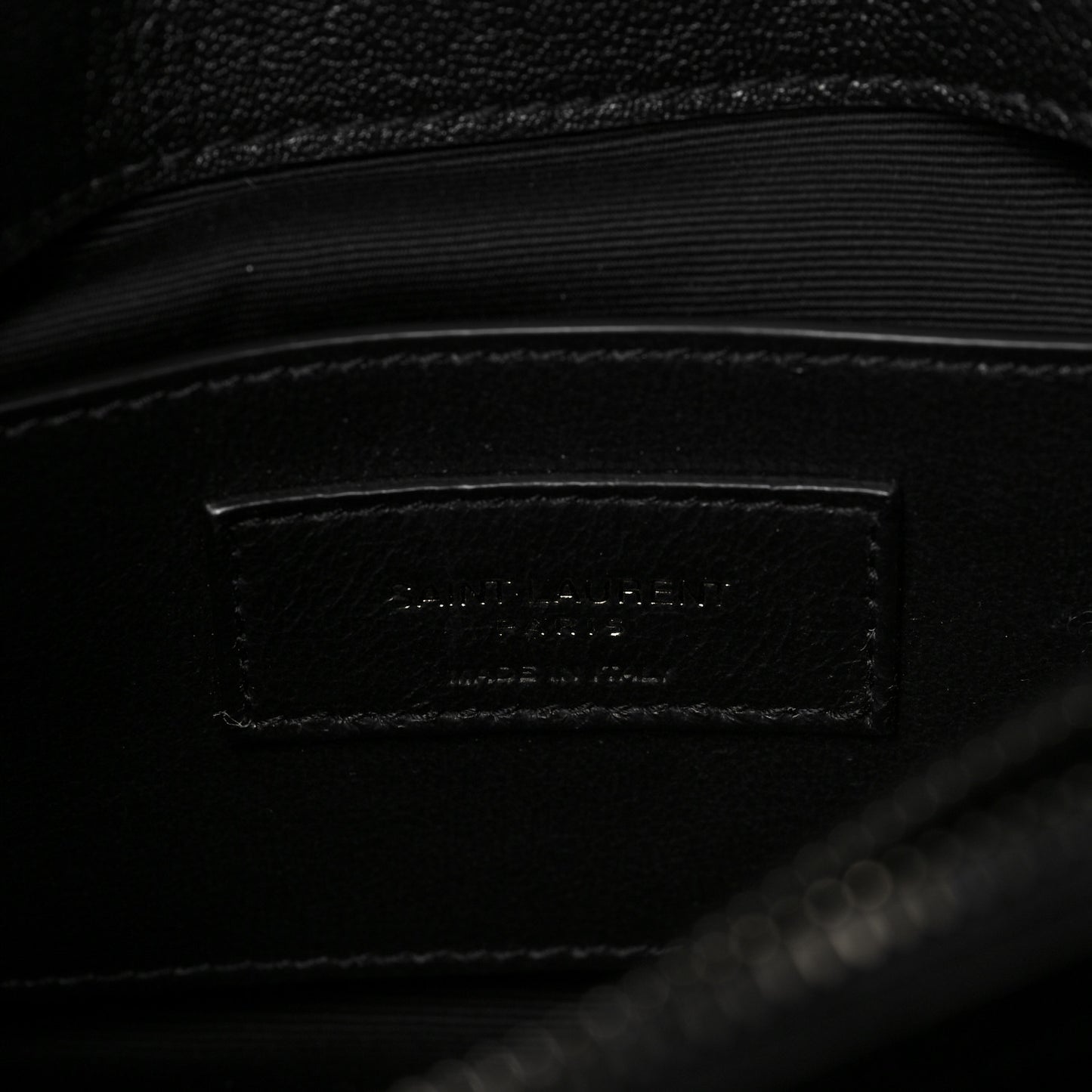 Sheepskin Matelasse Chevron Monogram Medium College Bag Black