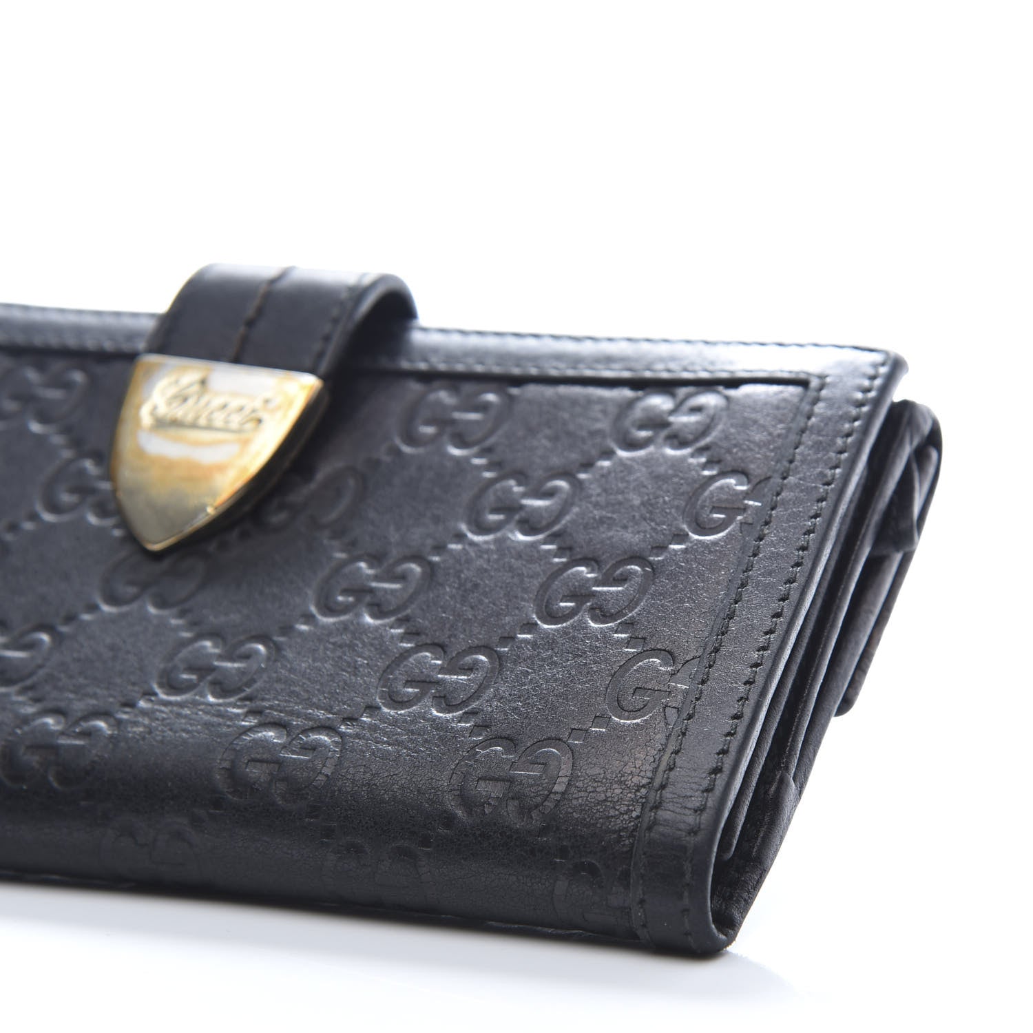 Gucci Guccissima Signoria Continental Wallet Black 9 of 10