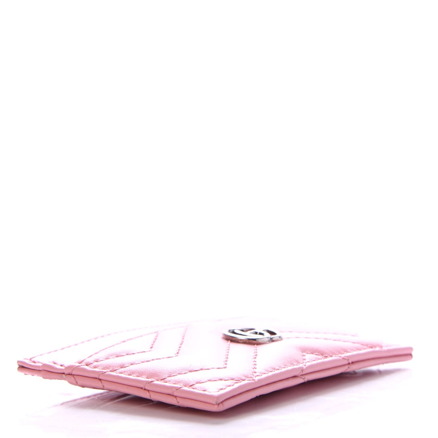 Calfskin Matelasse GG Marmont Card Holder Wild Rose