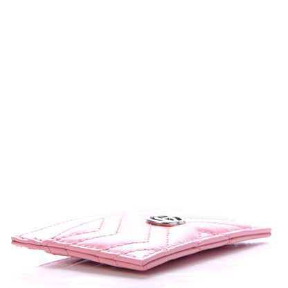 Gucci Calfskin Matelasse GG Marmont Card Holder Wild Rose 4 of 7