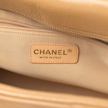 Chanel Caviar Quilted Large Bowler Bag Beige 6 of 20