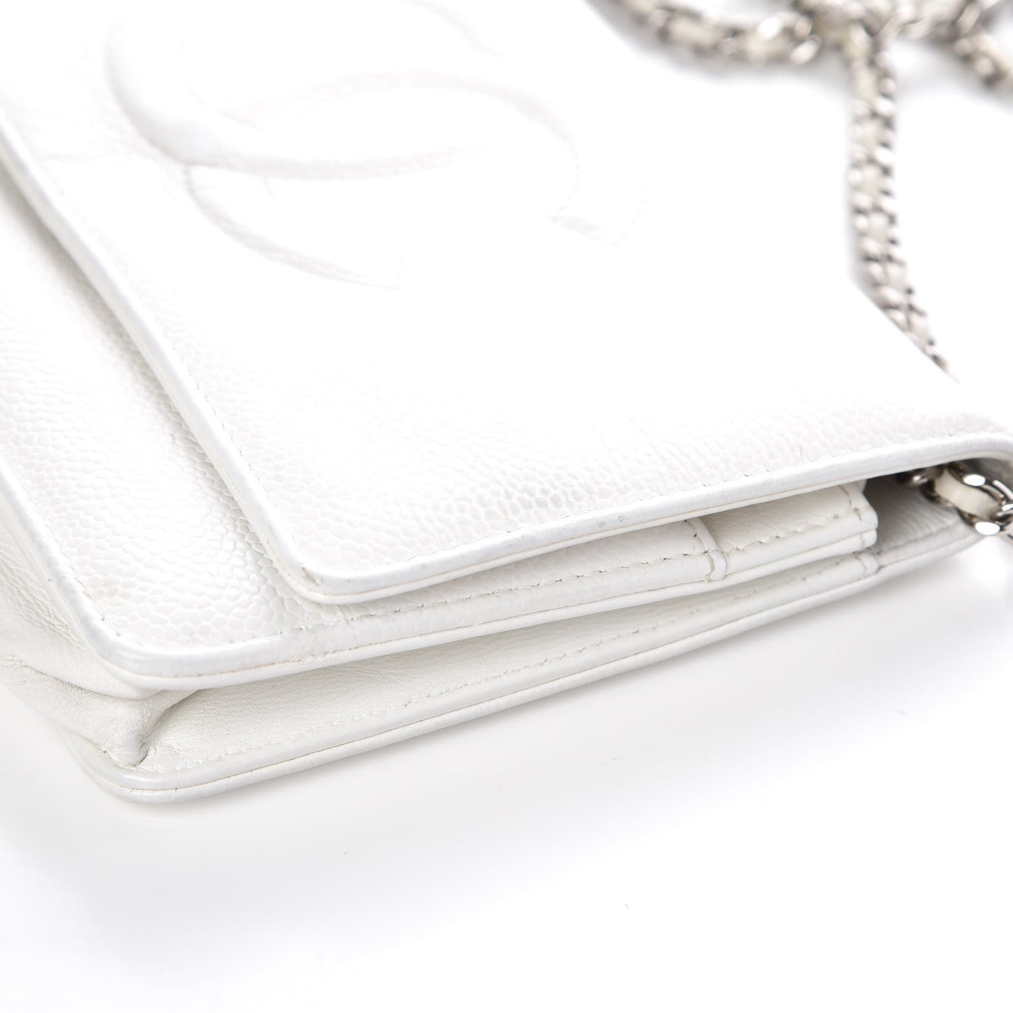 Caviar Timeless CC Wallet on Chain WOC White