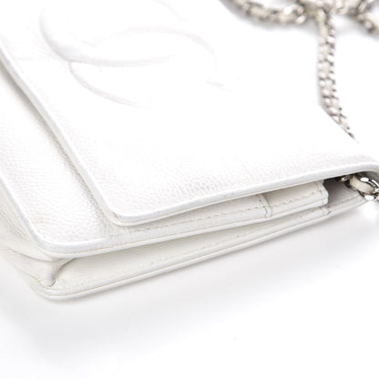 Chanel Caviar Timeless CC Wallet on Chain WOC White 12 of 13