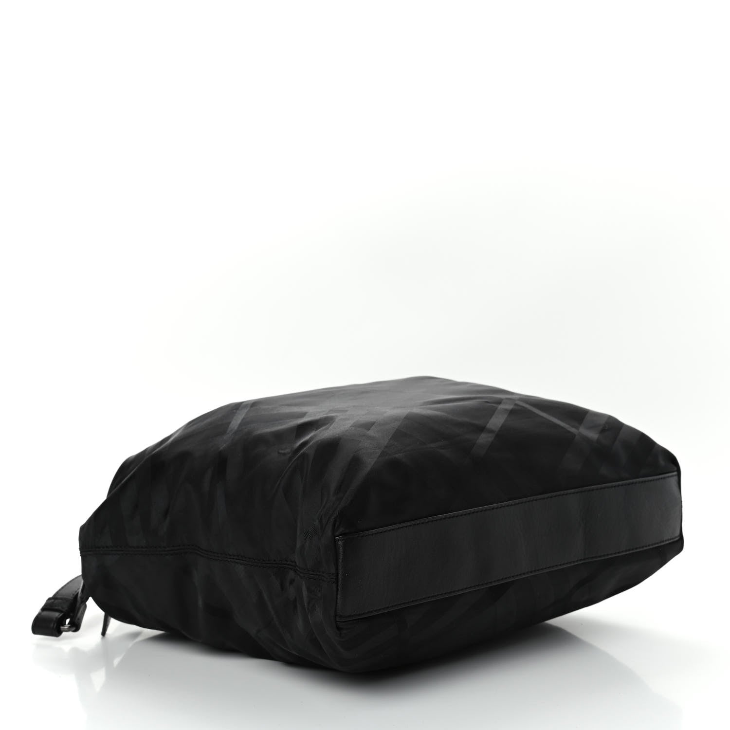 Burberry Nylon Tonal Check Crossbody Black 3 of 4