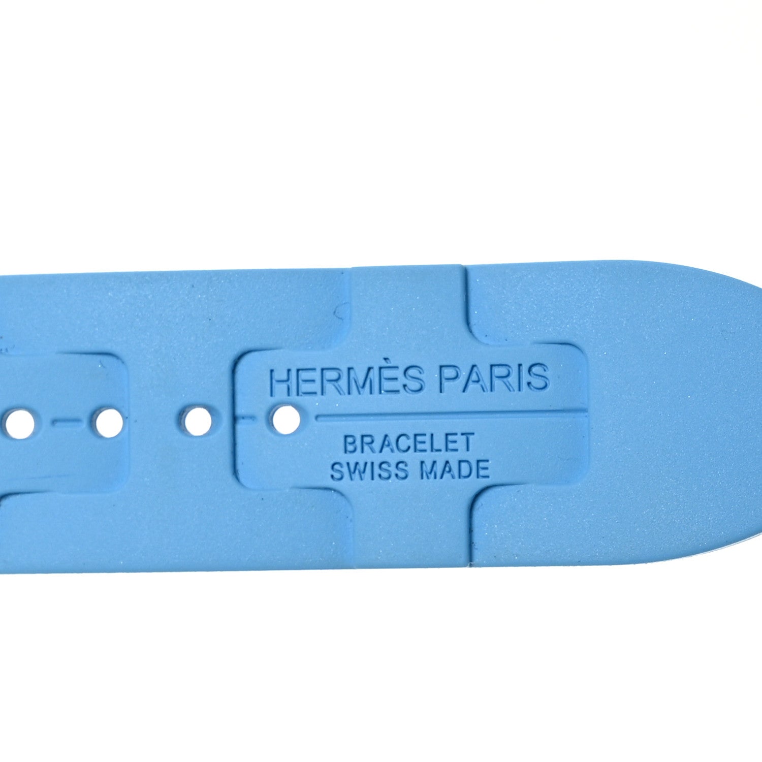 Hermes Rubber 41mm Deployment Buckle Kilim Apple Watch Single Tour Band  Bleu Celeste 3 of 6