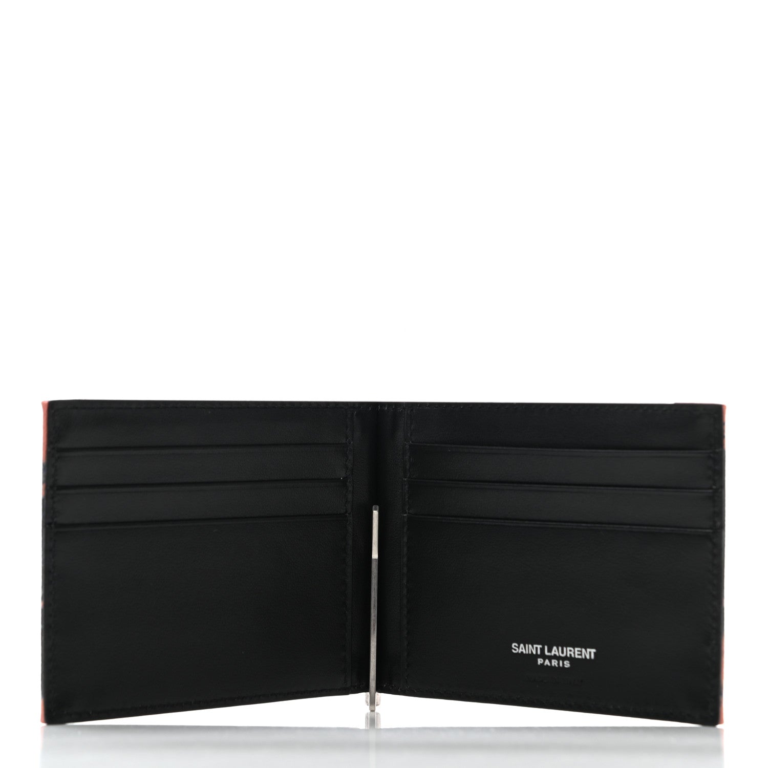Saint Laurent Nylon Palm Tree Print Bill Clip Card Case 5 of 6