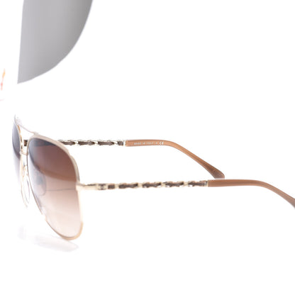 Chanel Lambskin Aviator Chain Sunglasses 4194-Q Gold 6 of 9
