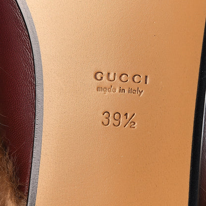 Gucci Malaga Kid Fur Womens Princetown Slippers 39.5 Vintage Bordeaux 7 of 9
