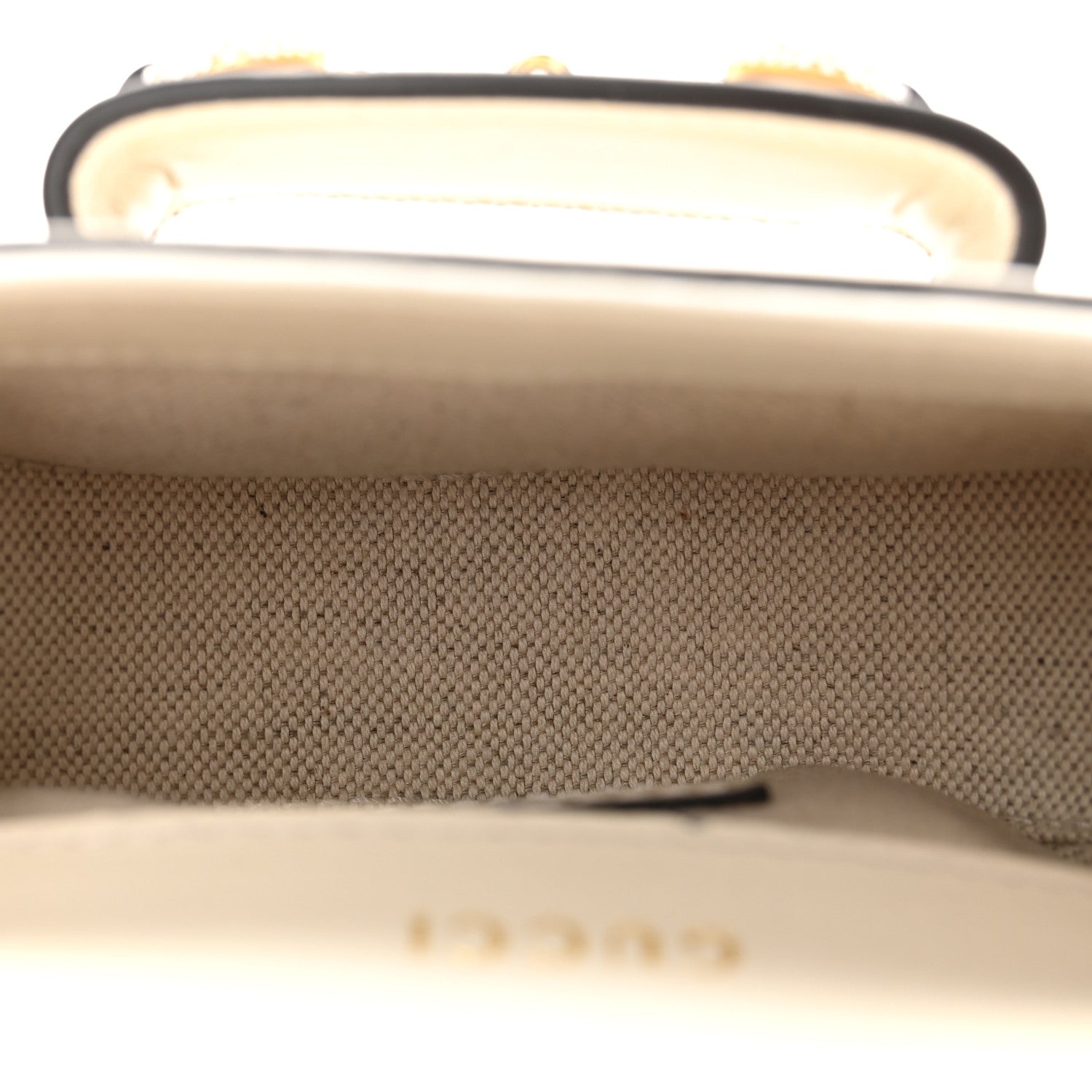 Gucci Azalea Calfskin Crystal GG Monogram Mini Horsebit 1955 Waist Bag Mystic White 5 of 9