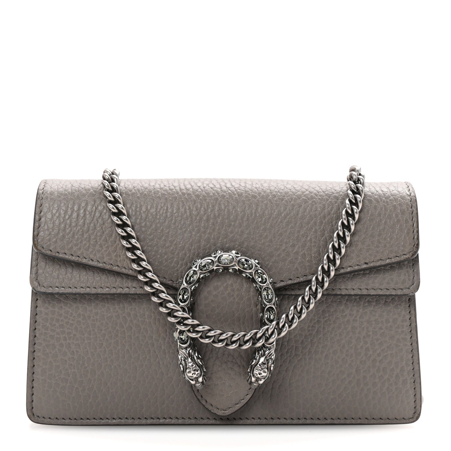 Gucci Dollar Calfskin Crystal Super Mini Dionysus Shoulder Bag Dusty Grey Black Diamond 1 of 9