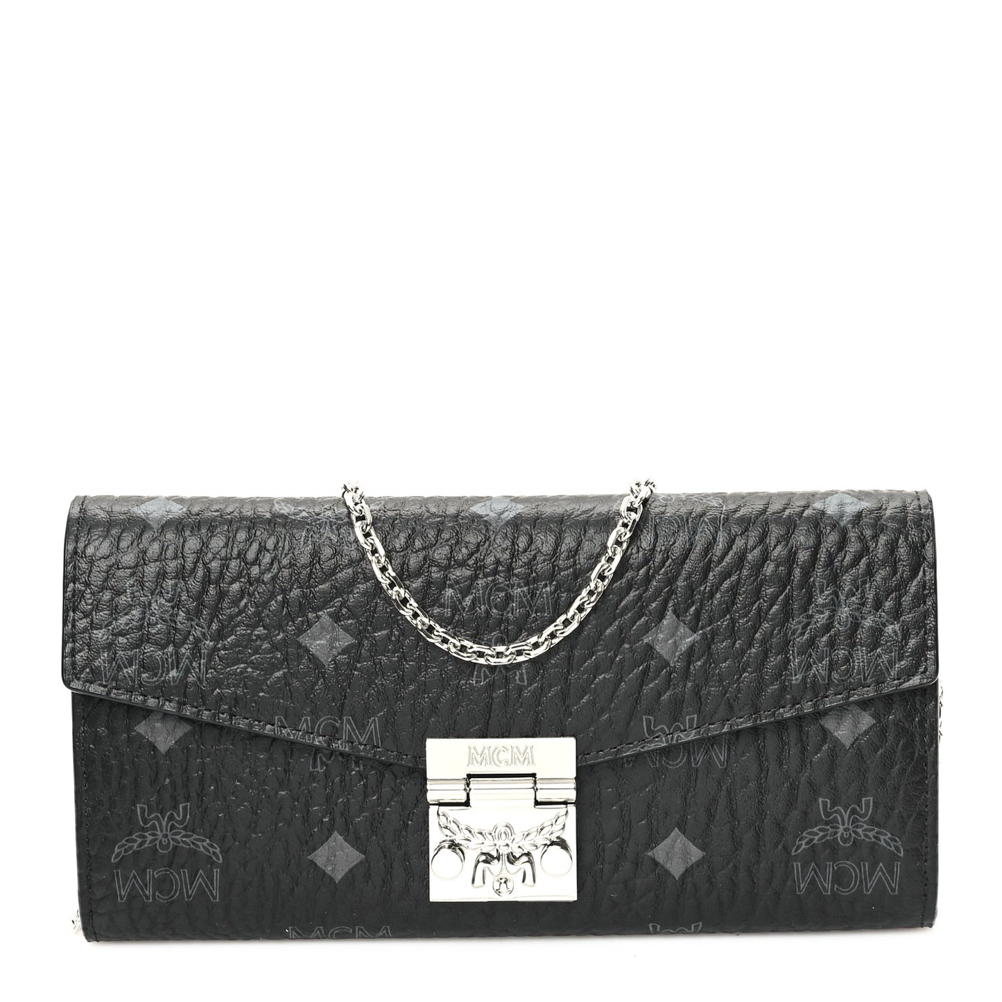 Visetos Large Patricia Wallet On Chain Black
