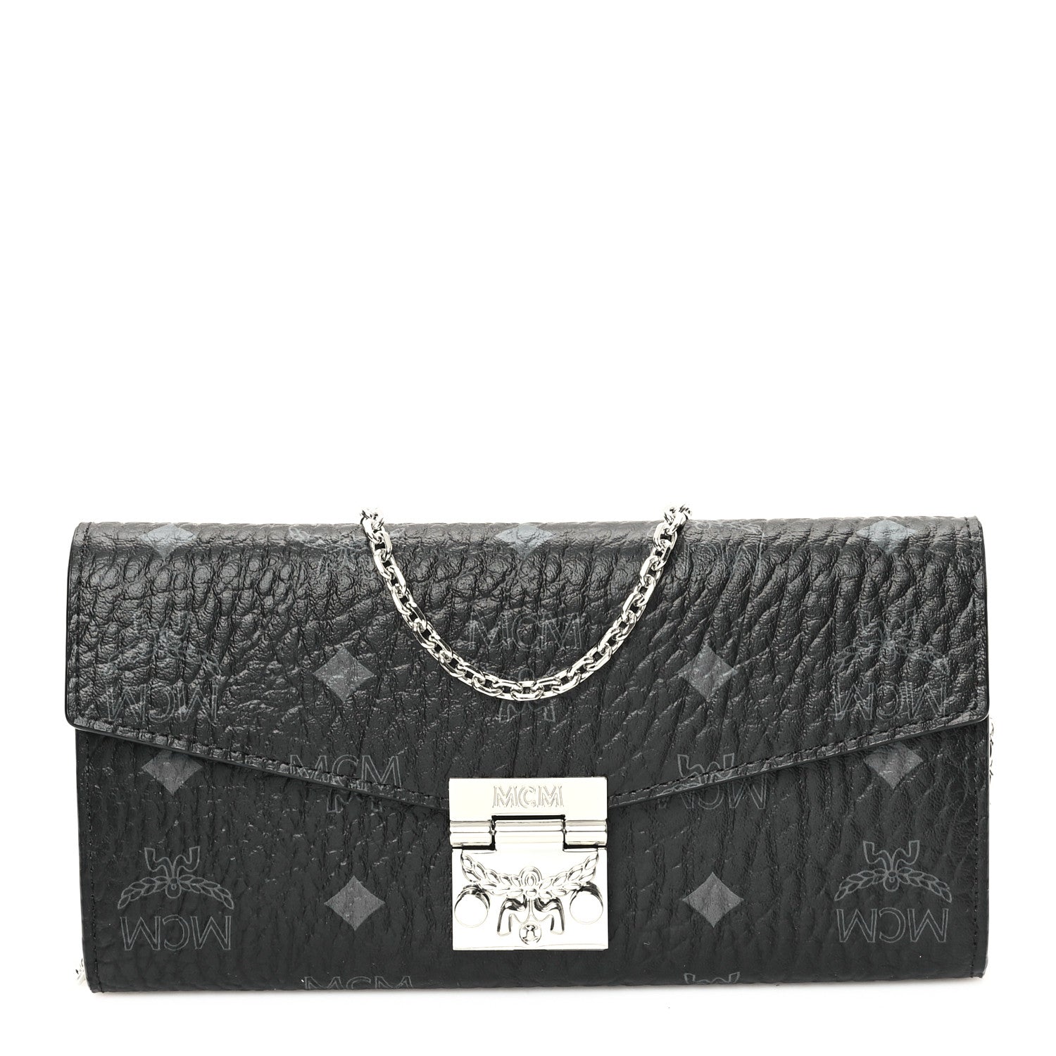 MCM Visetos Large Patricia Wallet On Chain Black 1 of 10