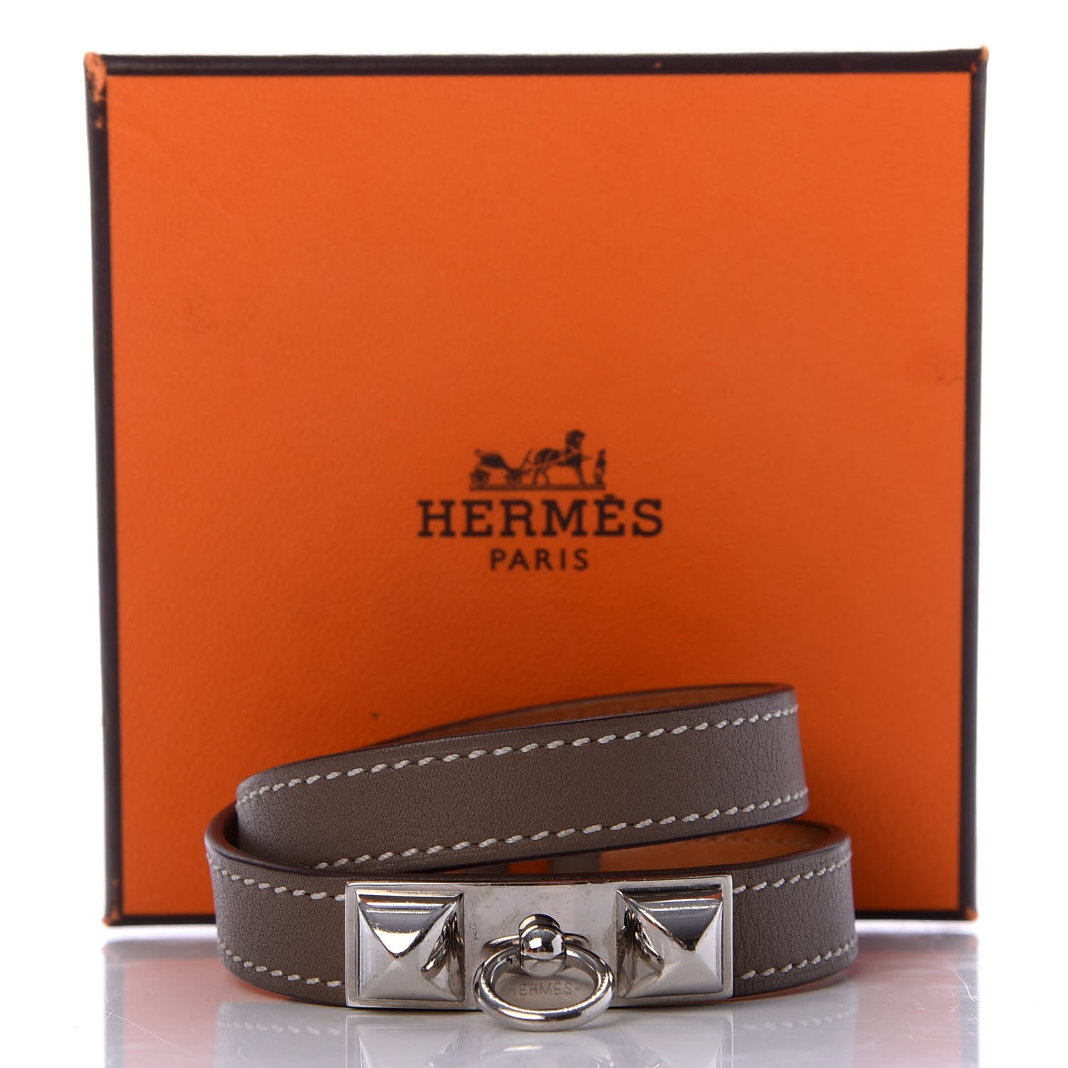 Hermes Swift Rivale Double Tour Bracelet S Etoupe 5 of 5
