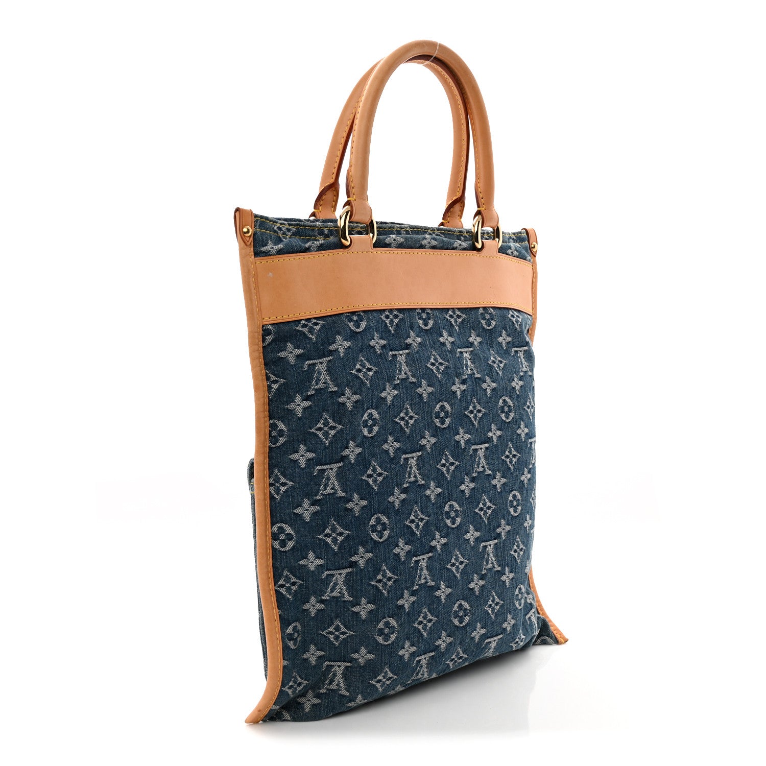 Louis Vuitton Monogram Denim Sac Plat Blue 3 of 12