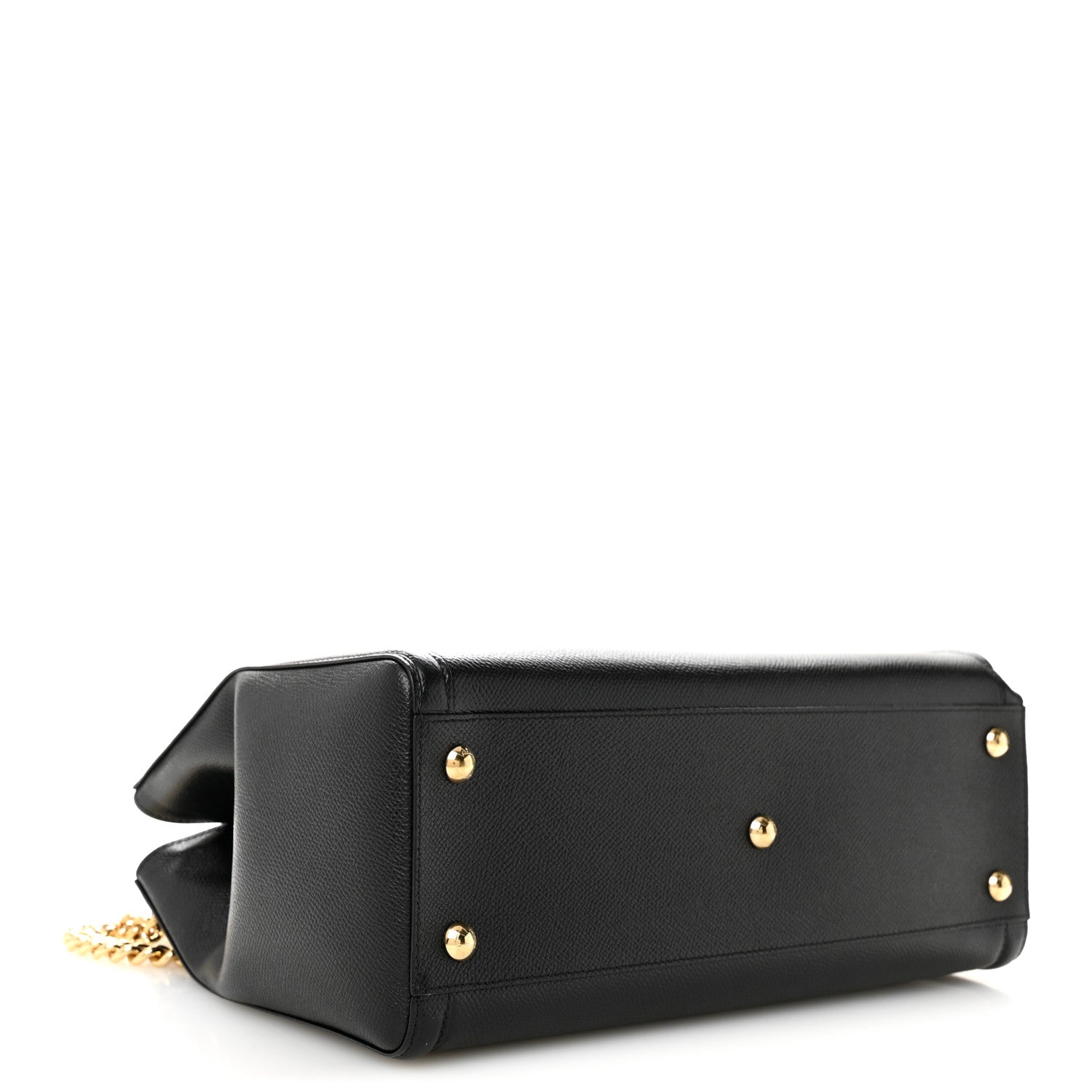 Salvatore Ferragamo Hammered Calfskin Vara Bow Chain Tote Black 4 of 10