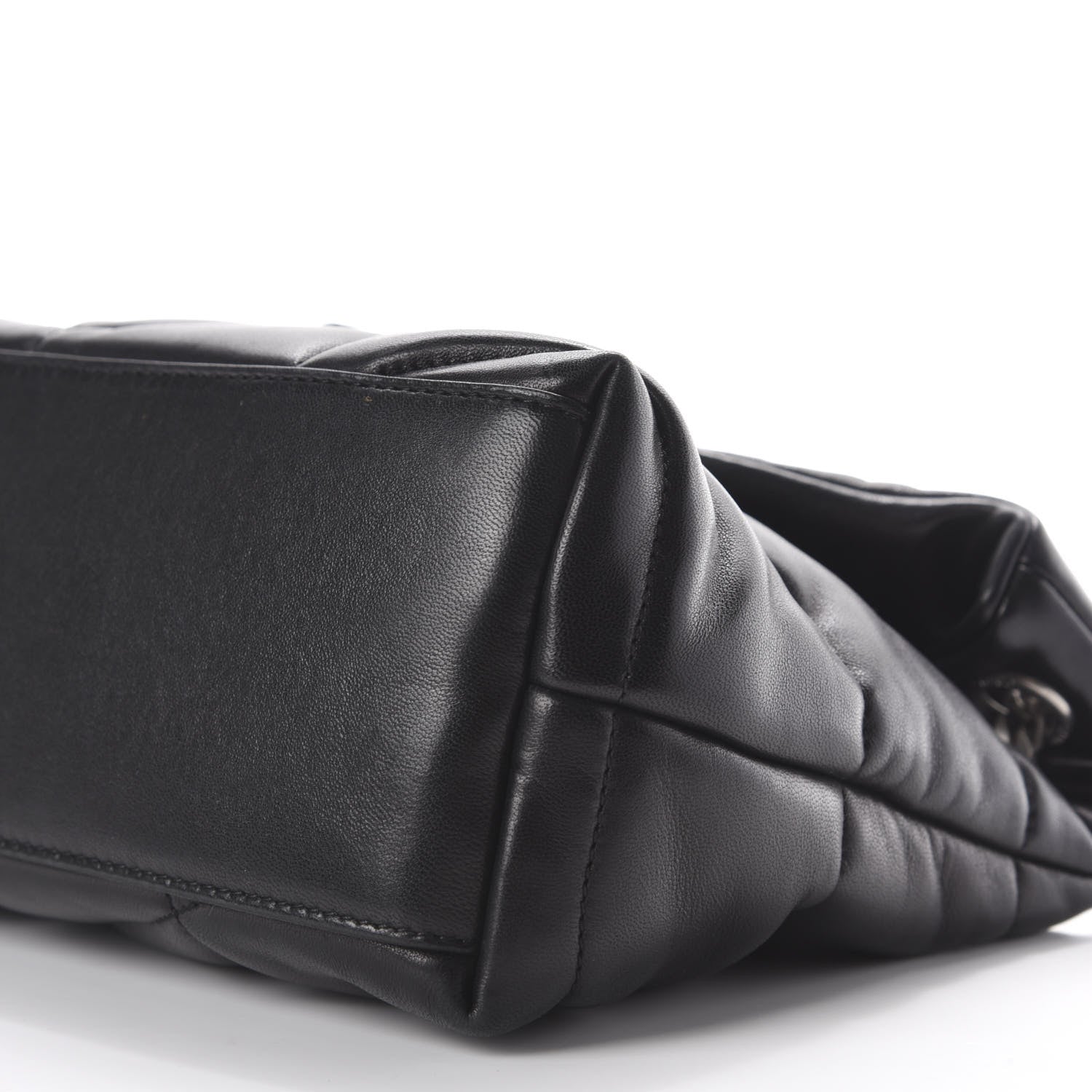 Saint Laurent Lambskin Quilted Small Loulou Puffer Monogram Chain Satchel Black 7 of 9