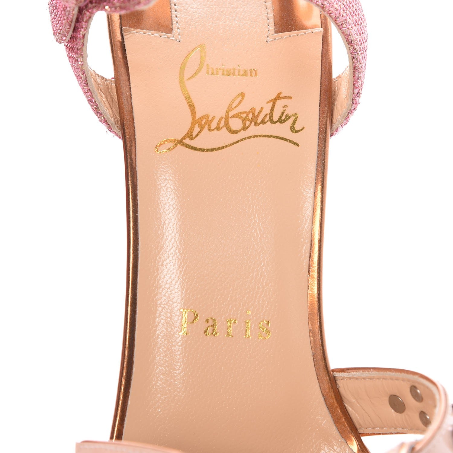Christian Louboutin Patent Glitter Tisse Miss Roma 100 Sandals 37 Version Poudre 6 of 8
