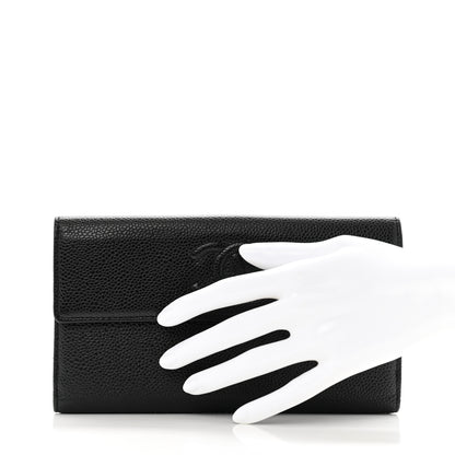 Chanel Caviar Timeless CC Large Gusset Flap Wallet Black 2 of 12