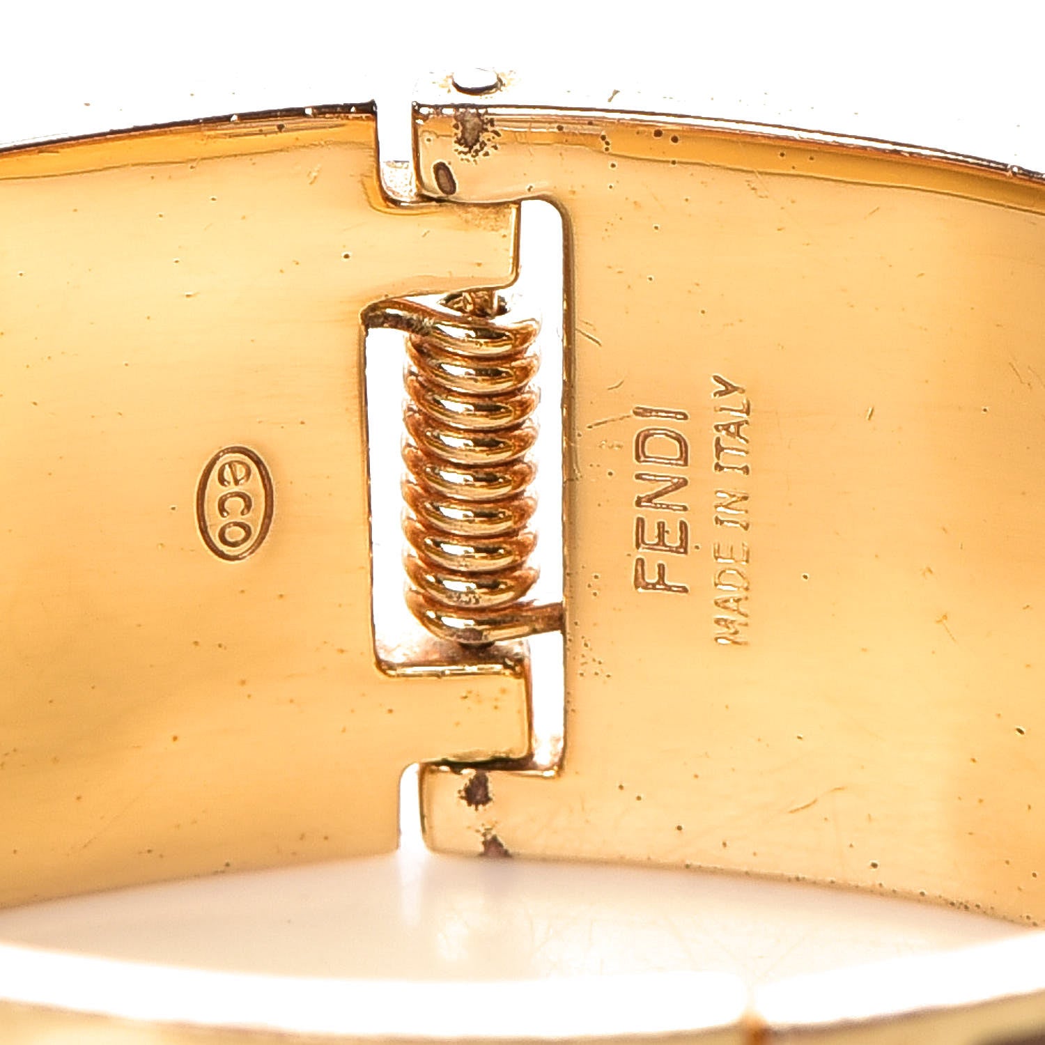 Fendi Enamel Fendista Bracelet S Gold Brown Black 4 of 7