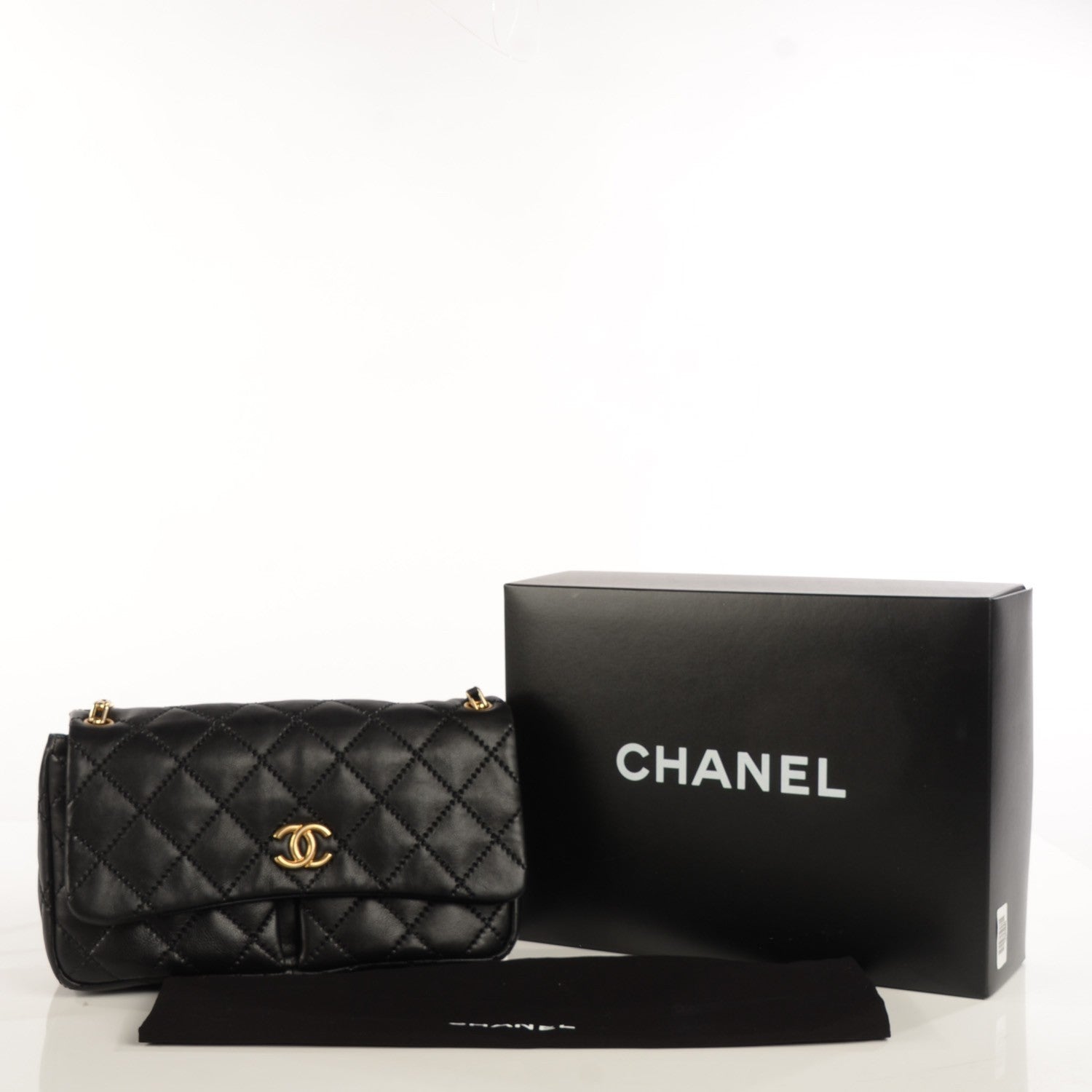 Chanel Calfskin Quilted Large Retro Chain Flap Black 8 of 8