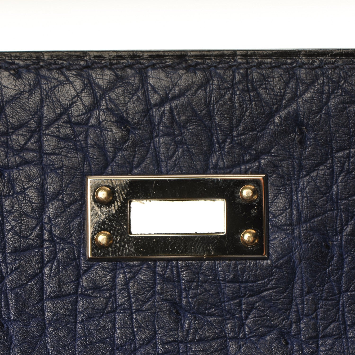 Hermes Ostrich Kelly Pochette Bleu Saphir 12 of 18