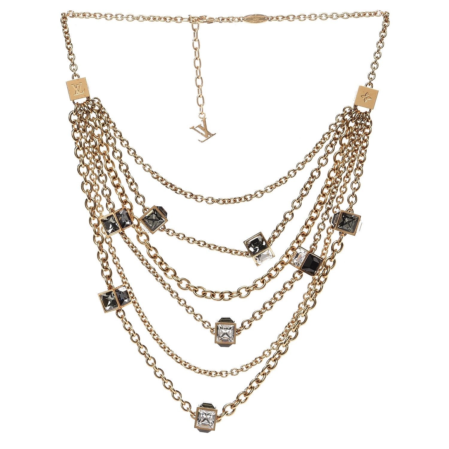 Louis Vuitton Swarovski Collier Gamble Crew Necklace Gold 3 of 6