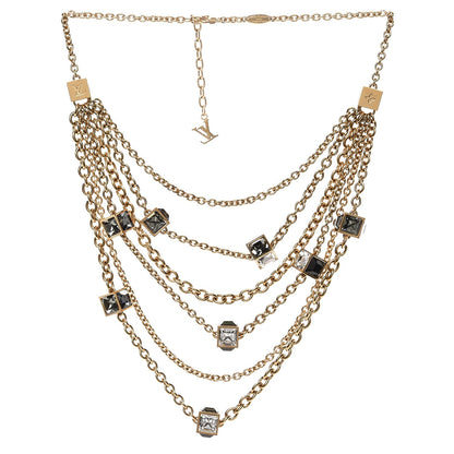 Louis Vuitton Swarovski Collier Gamble Crew Necklace Gold 3 of 6