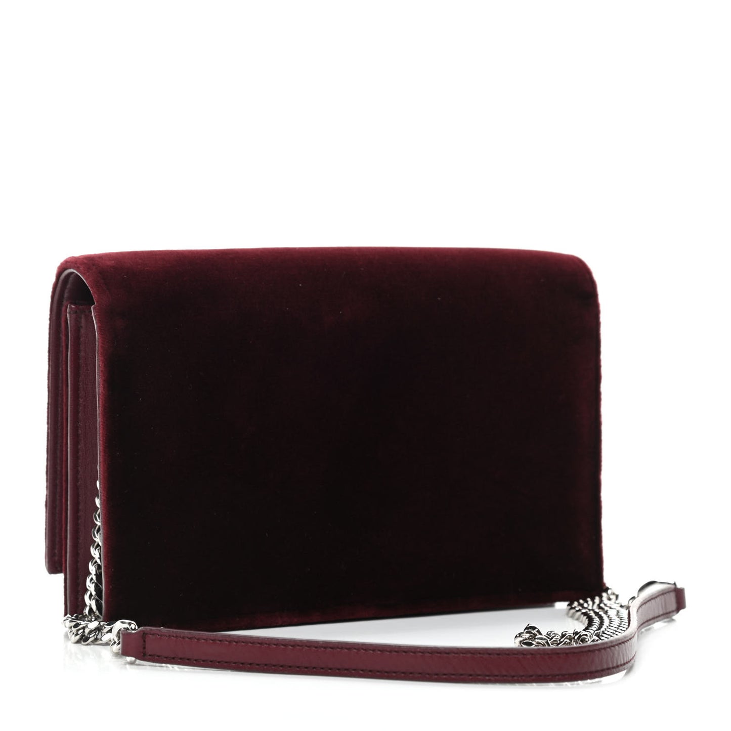 Velvet Crystal Monogram Kate Tassel Shoulder Bag Fuchsia