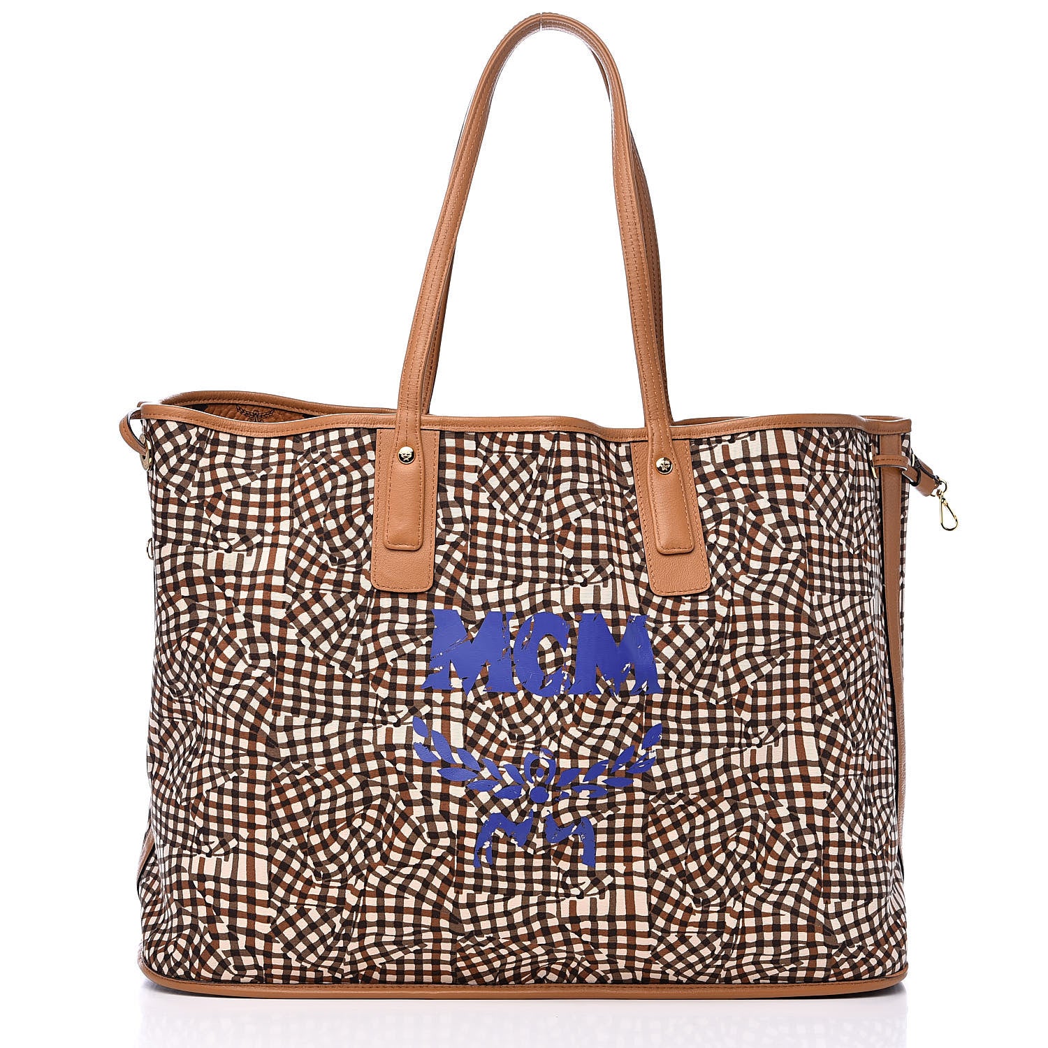 MCM Visetos Large Liz Reversible Shopper Tote Cognac 4 of 16
