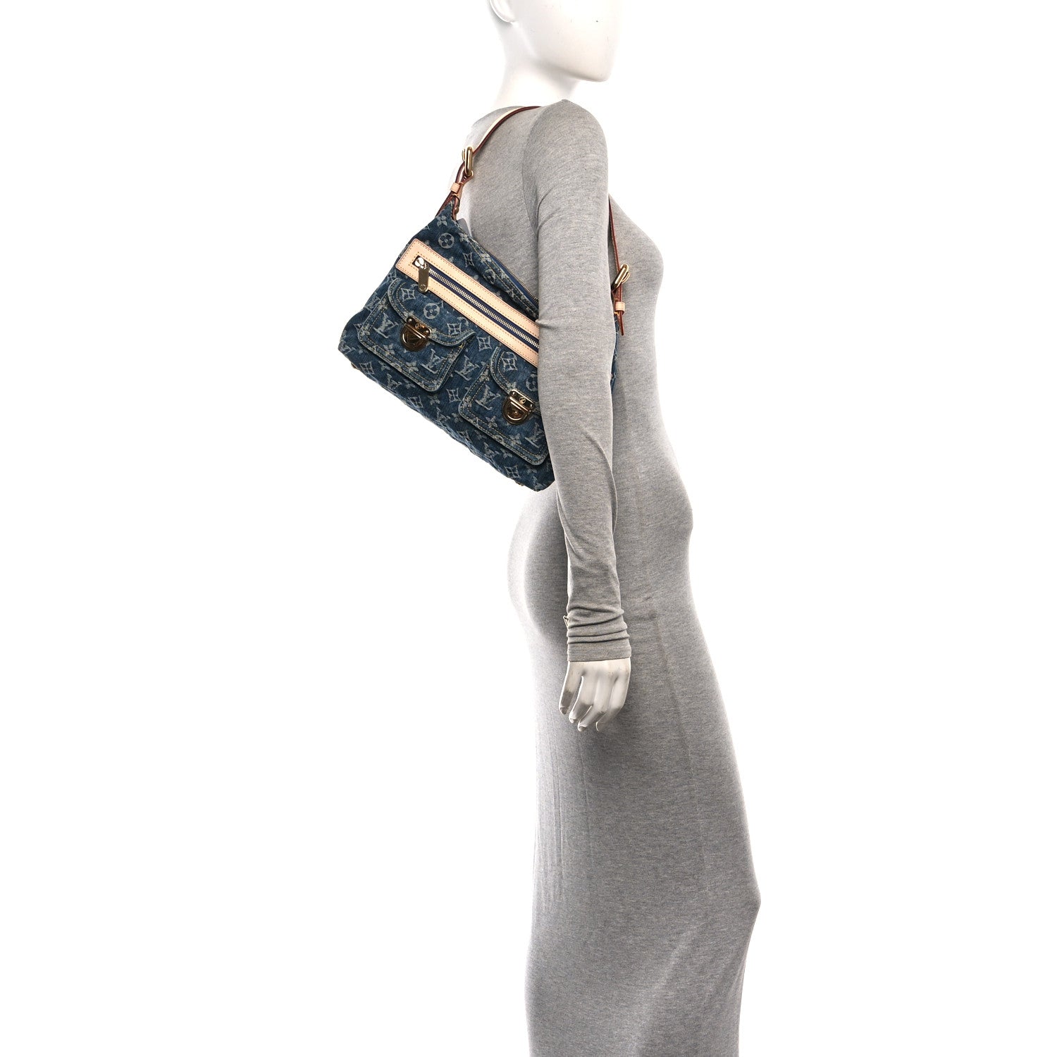 Louis Vuitton Monogram Denim Baggy PM Blue 2 of 10