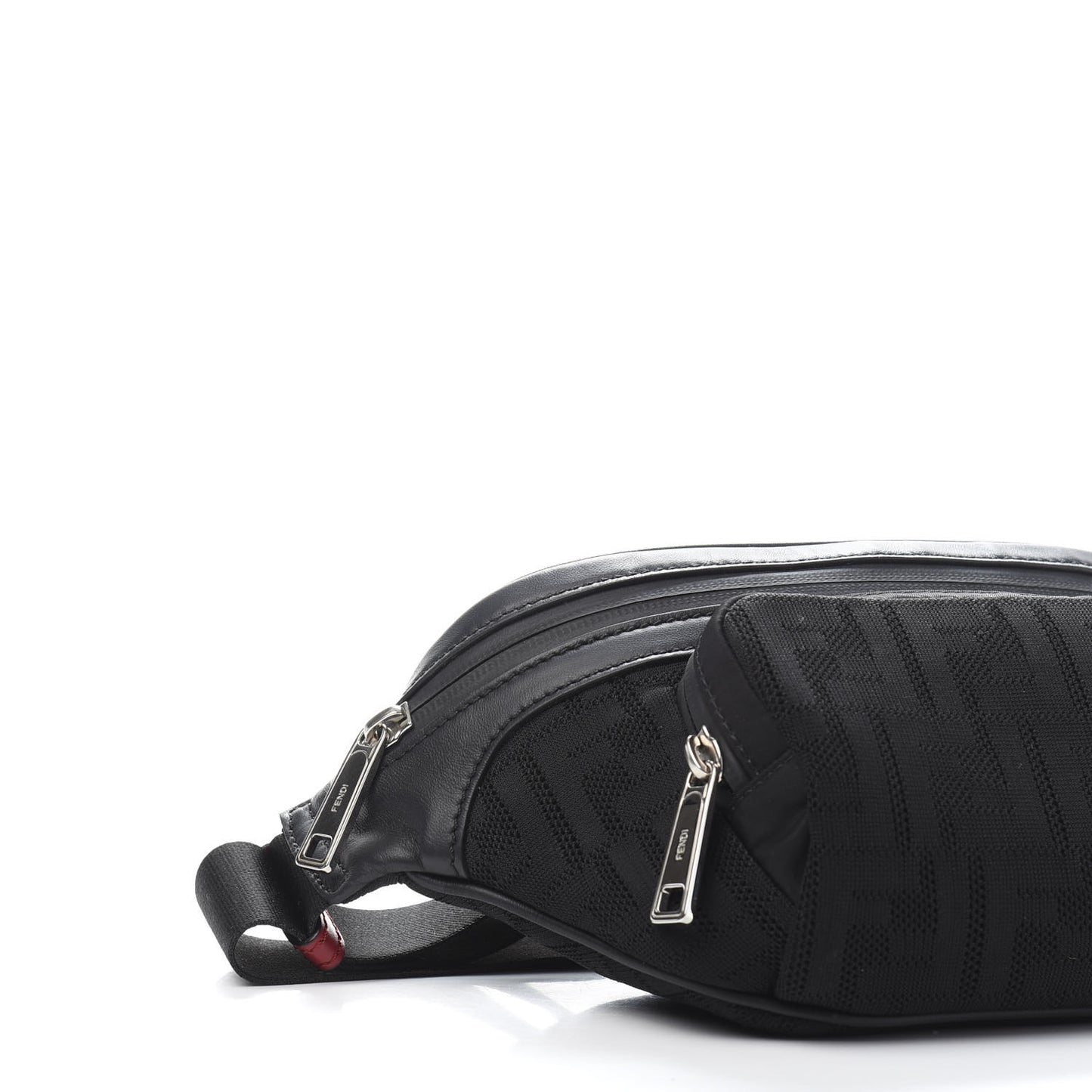 Neoprene Mesh Vitello Grace FF Pocket Belt Bag Black