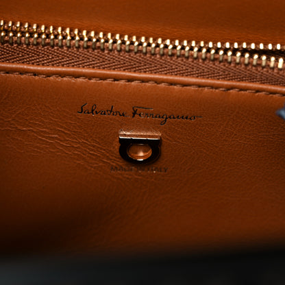 Salvatore Ferragamo Smooth Calfskin Tweed Small Boxyz Spruce Bone 6 of 12