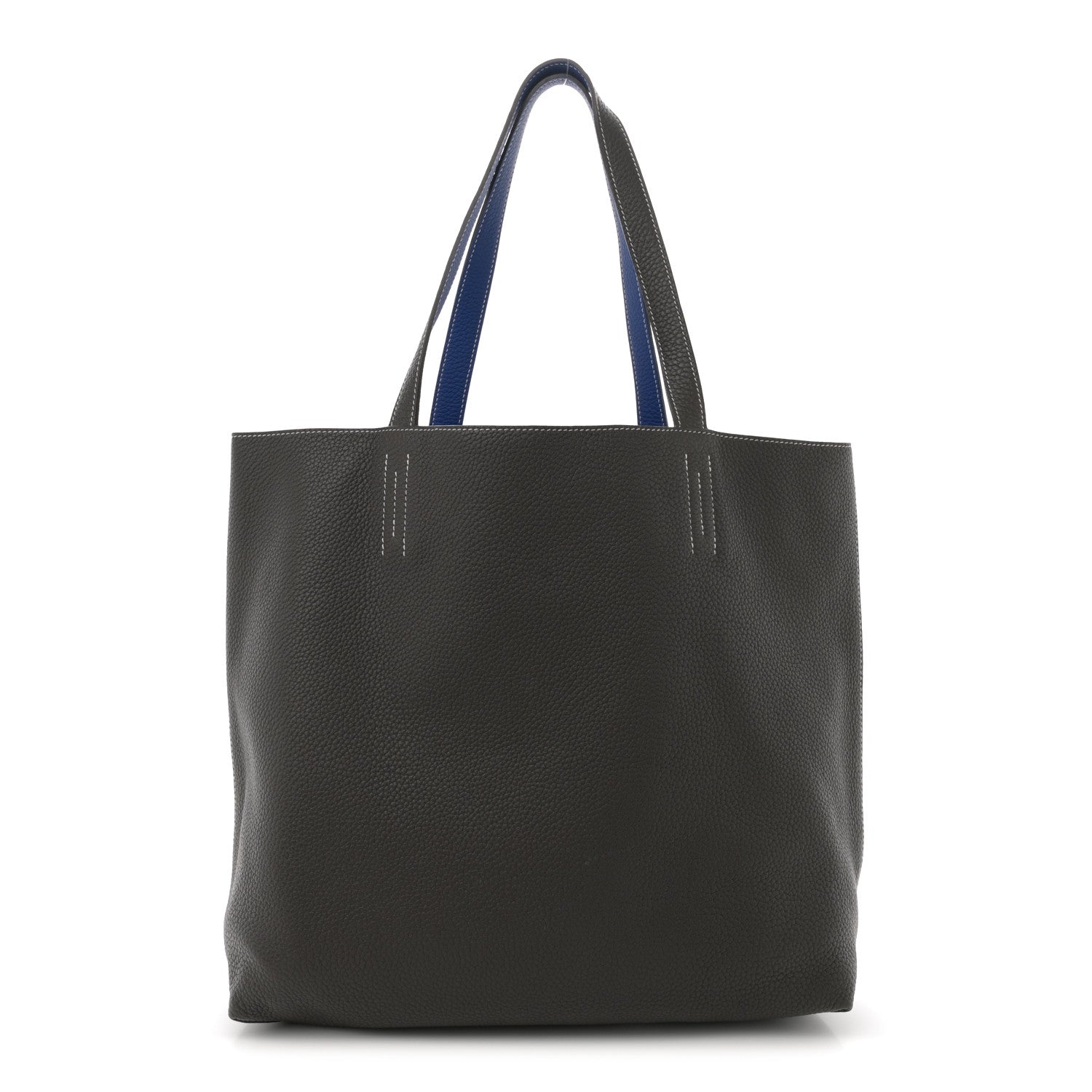 Hermes Taurillon Clemence Double Sens 36 Reversible Tote Graphite Bleu Electrique 3 of 16