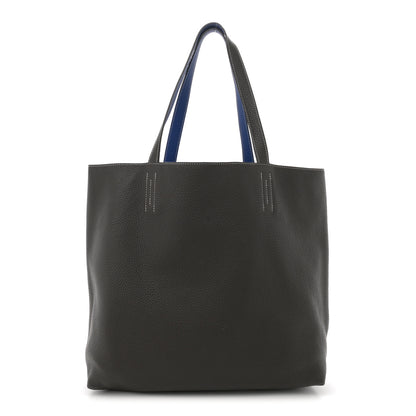 Hermes Taurillon Clemence Double Sens 36 Reversible Tote Graphite Bleu Electrique 3 of 16