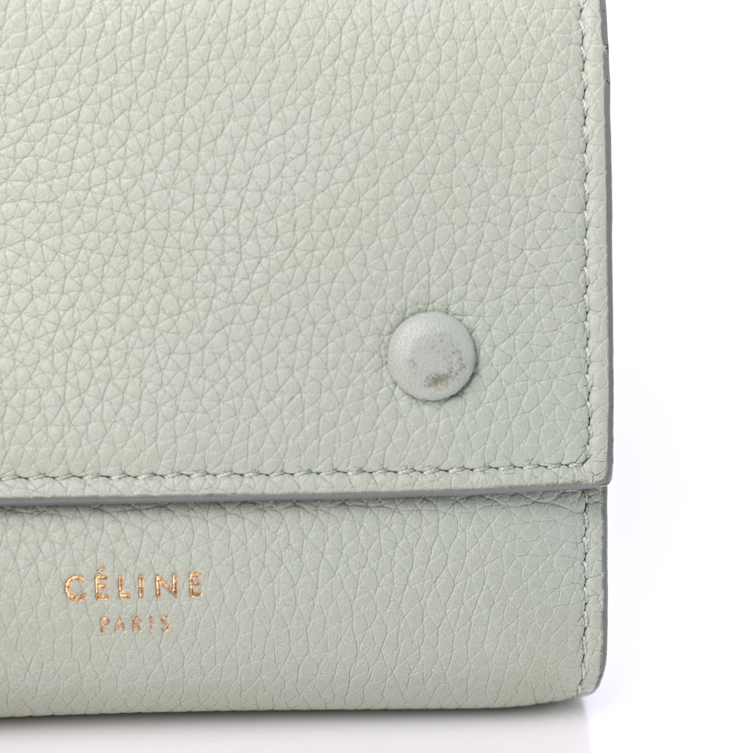 Celine Drummed Calfskin Small Multifunction Folded Wallet Pistachio 5 of 5
