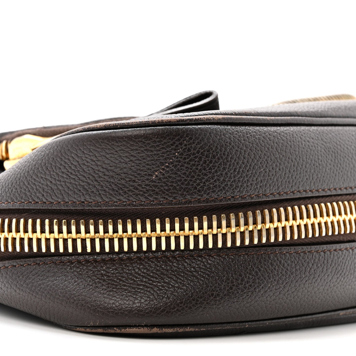 Grained Calfskin Medium Jennifer Crossbody Bag Brown