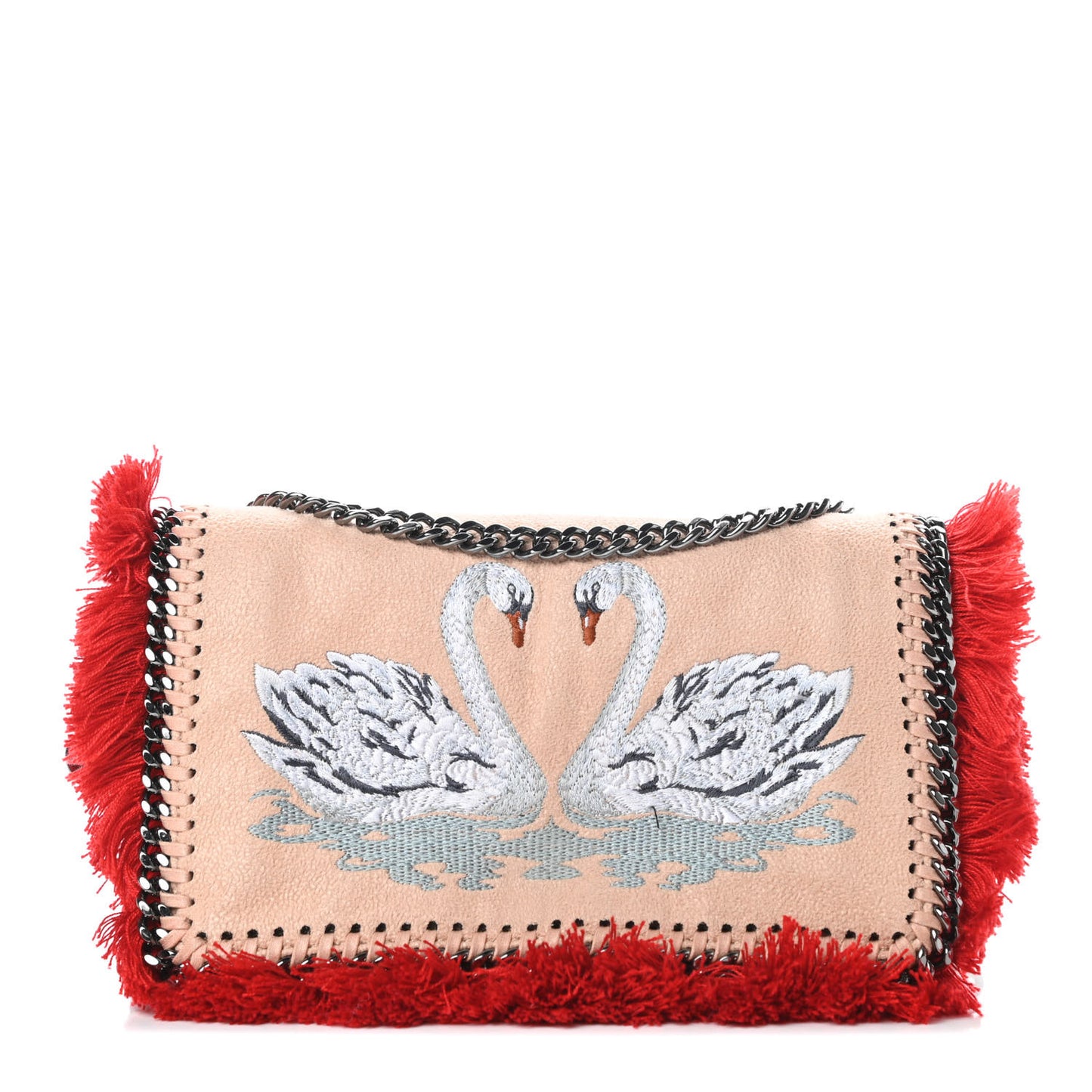 Shaggy Deer Swan Embroidered Falabella Crossbody