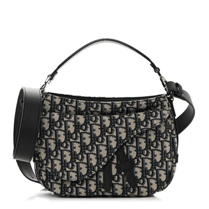 Christian Dior Oblique Mini Soft Saddle Bag Beige Black 1 of 12