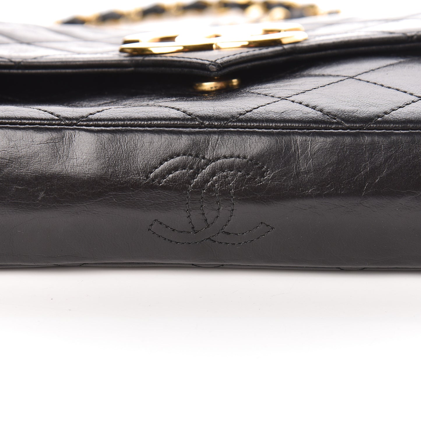 Lambskin Quilted Small Single Flap Black