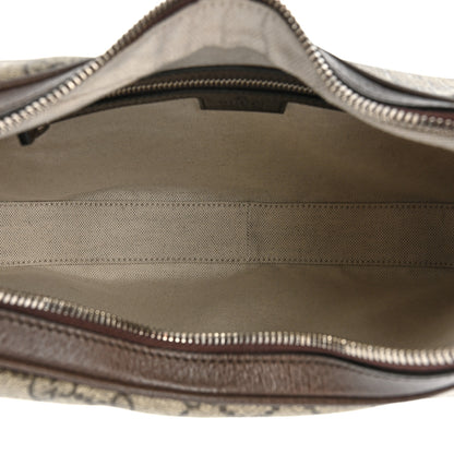 Gucci GG Supreme Monogram Textured Calfskin Web Large Attache Shoulder Bag Beige Ebony New Acero 5 of 8