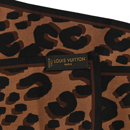 Louis Vuitton Silk Leopard Bandeau Scarf Marron 3 of 3