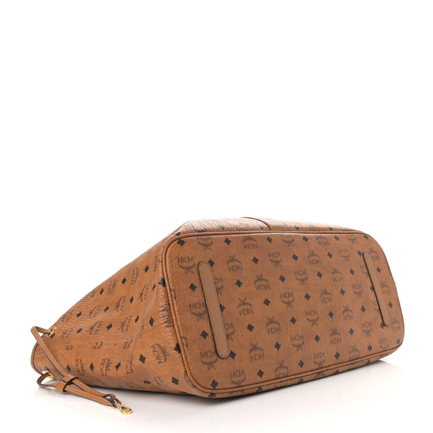 MCM Visetos Large Liz Reversible Shopper Tote Cognac 4 of 17