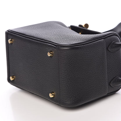 Hermes Taurillon Clemence Mini Lindy 20 Black 9 of 11